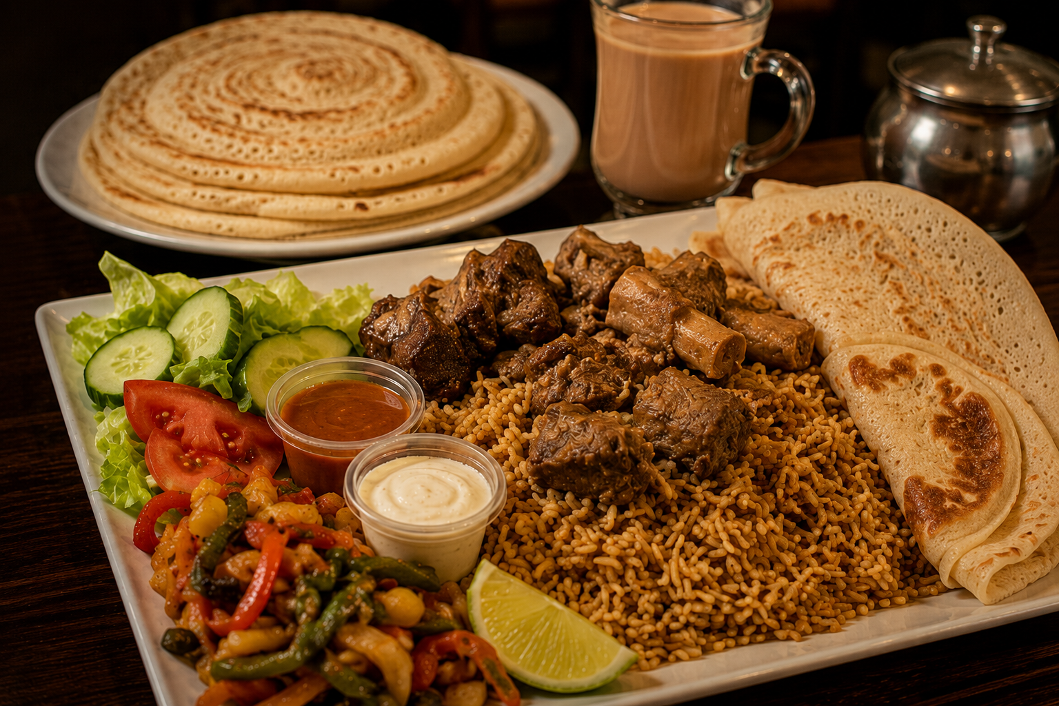 Somali lamb hanid with rice